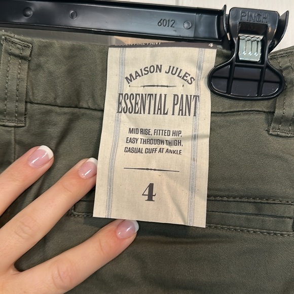 NWT Maison Jules Green pant size 4 - Picture 5 of 6